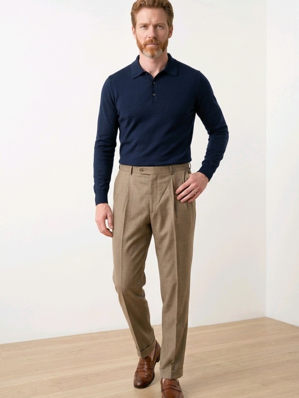 NWT Louis Raphael Brown Plaid Pleated Cuffed Dress Pants 38×34